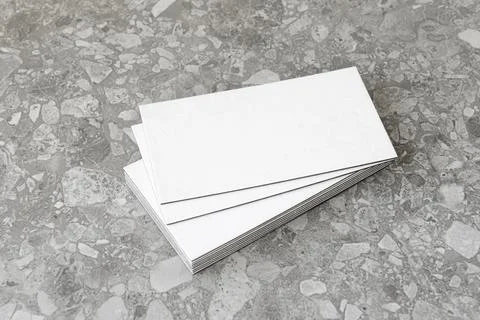 Business card on gray background. Stock Photos