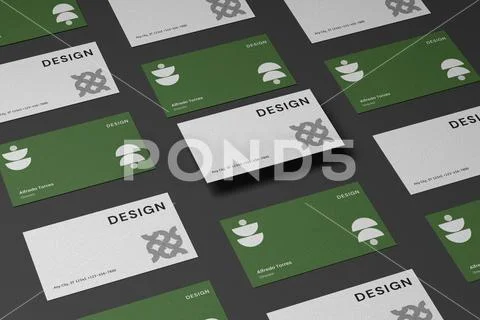 Business Card Grid Mockup PSD Template