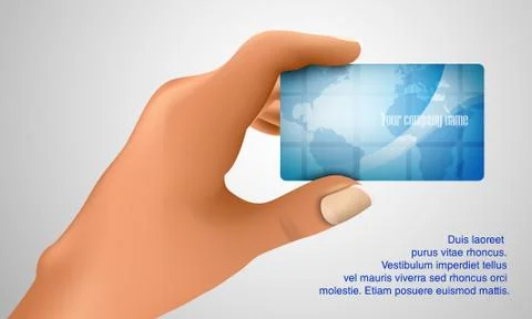 Business card in hand Stock Illustration