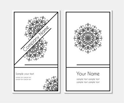 Business card with lacy pattern Stock Illustration