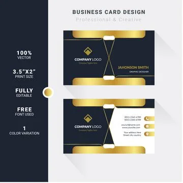 Business Card Layout Template Stock Illustration