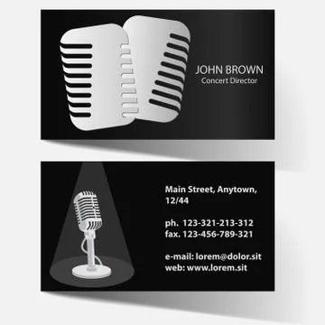 Business card with microphone Stock Illustration