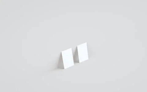 Business Card Mock-Up (3.5 x 2) Mock-Up - Two Cards Against Wall Background.  Stock Illustration