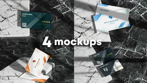 Business Card Mockups 4 In 1 Stock After Effects