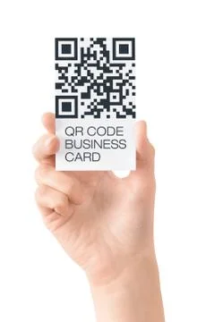 Business card with qr code data isolated Stock Photos