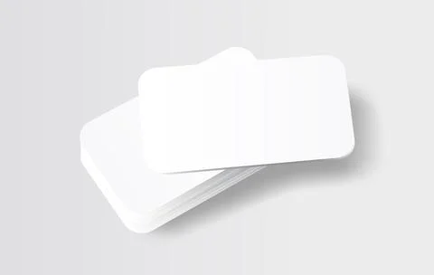 Business Card Realistic White Stack Blank Mockup Template Stationary Stock Illustration