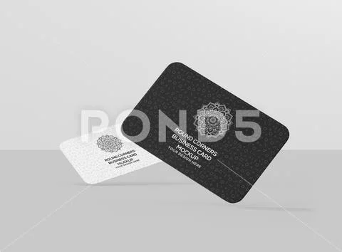 Business card round front back frontview PSD Template