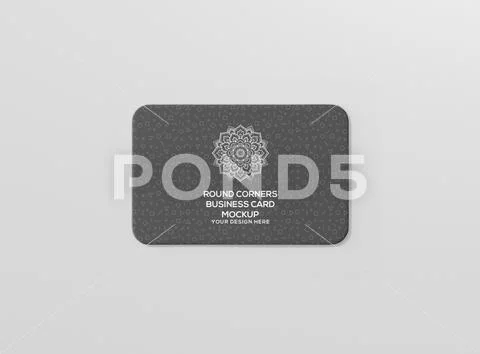 Business card round front top PSD Template