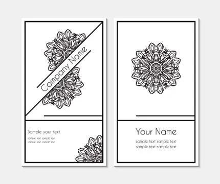 Business card with round lacy pattern Stock Illustration