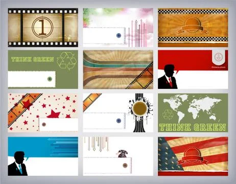Business Card- Set Illustrazione stock