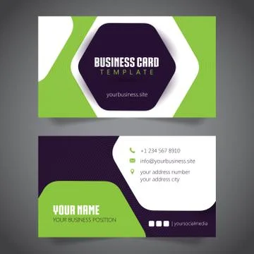 Business Card Simple Minimalis. Vector Template. Stock Illustration