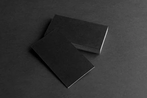 Business card stack mockup. Copy space for text. Stock Photos