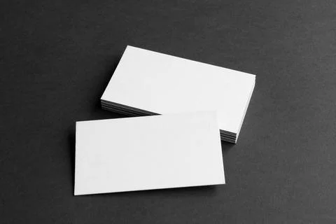 Business card stack mockup. Copy space for text. Stock Photos