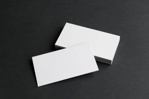 Business card stack mockup. Stock Photos