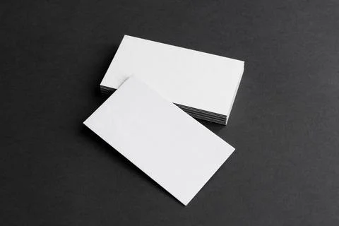 Business card stack mockup. Stock Photos