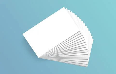 Business Card Stack White Blank Vector Mockup Template Stock Illustration