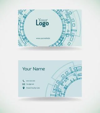 Business card with technological elements. Stock Illustration