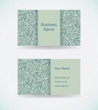 Business card template with abstract pattern. Stock Illustration
