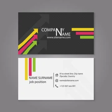 Business card template with arrow pattern, vector illustration Stock Illustration