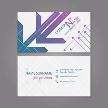 Business card template with arrow pattern. Editable vector design for your in Stock Illustration
