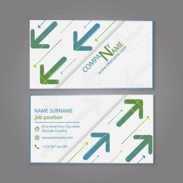 Business card template, arrow pattern, vector illustration Stock Illustration