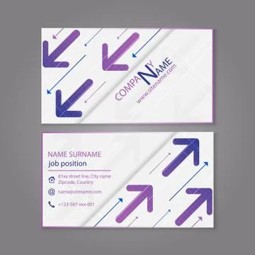 Business card template, arrow pattern, vector illustration Stock Illustration