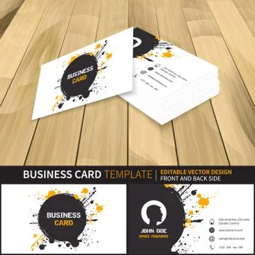 Business card template. Creative vector mock-up with front and back side. Stock Illustration