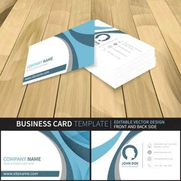 Business card template. Editable vector design with front and back side. Stock Illustration