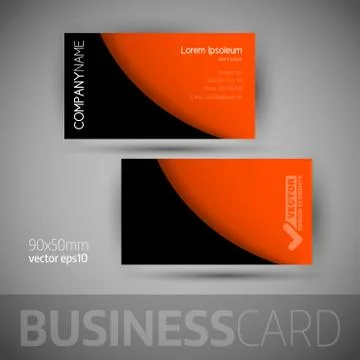 Business Card Template With Sample Texts Illustrazione stock