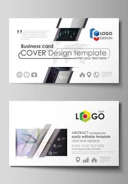 Business card templates. Easy editable vector layout. Colorful abstract design Stock Illustration