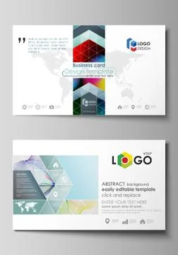 Business card templates. Easy editable layout, flat style template, vector Illustrazione stock