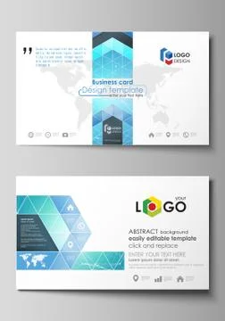 Business card templates. Easy editable layout, abstract vector design template Stock Illustration