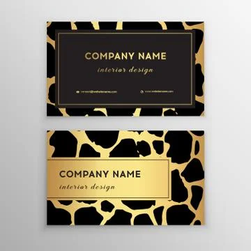 Business card trendy leopard pattern. Wild animals business card. 스톡 일러스트