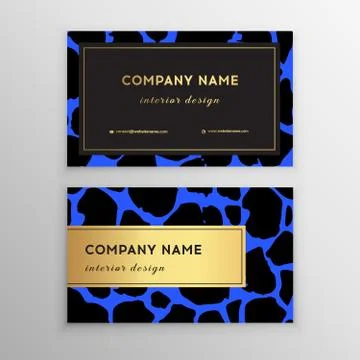 Business card trendy leopard pattern. Wild animals business card. Illustrazione stock