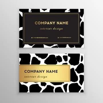 Business card trendy leopard pattern. Wild animals business card. Stock Illustration