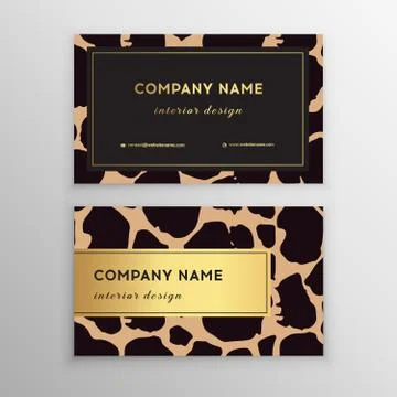 Business card trendy leopard pattern. Illustrazione stock