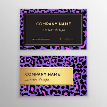 Business card trendy leopard pattern. 스톡 일러스트