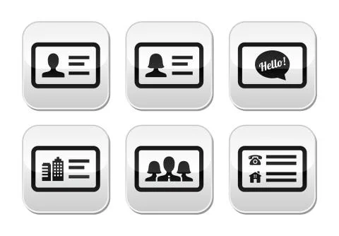 Business card vector buttons set Illustrazione stock