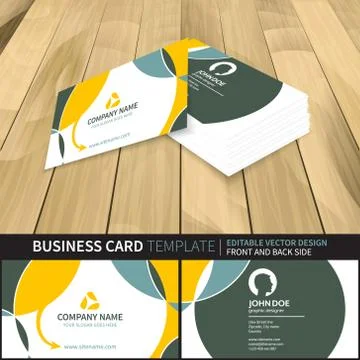 Business card vector template with front and back side. Stock Illustration