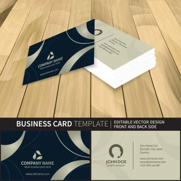 Business card vector template with front and back side. Stock Illustration