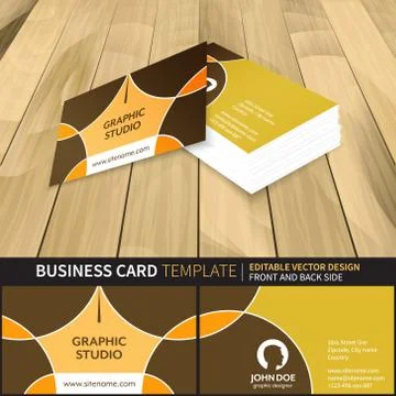 Business card vector template with front and back side. Stock Illustration