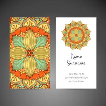 Business card. Vintage decorative elements Stock Illustration