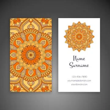 Business card. Vintage decorative elements Stock Illustration