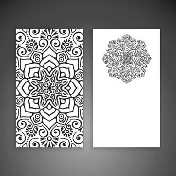 Business card. Vintage decorative elements Stock Illustration