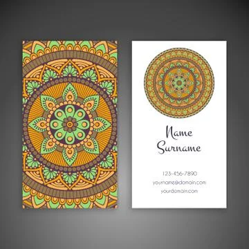 Business card. Vintage decorative elements Stock Illustration