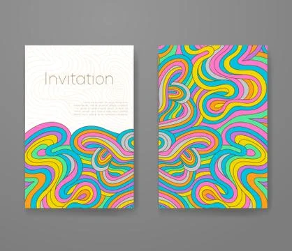 Business card with vivid lines pattern Illustrazione stock