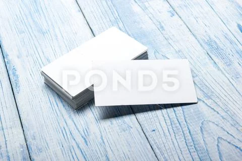 Business cards blank. Mockup on color background. Flat Lay. copy space for text Stock Photos