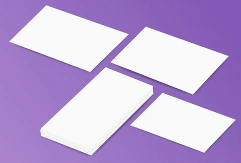 Business Cards Stack White Blank Mockup Template Branding Identity Stock Illustration