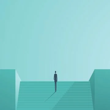 Business career development vector concept. Symbol of corporate ladder climbing Stock Illustration