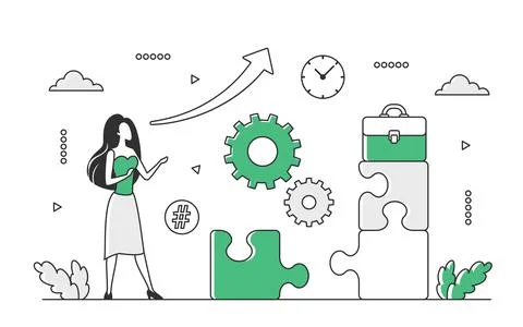 Business career evolution and development 스톡 일러스트